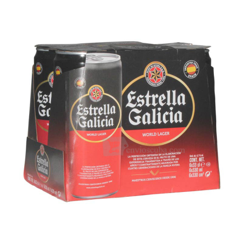 Cerveza Estrella Galicia, 6x330 ml