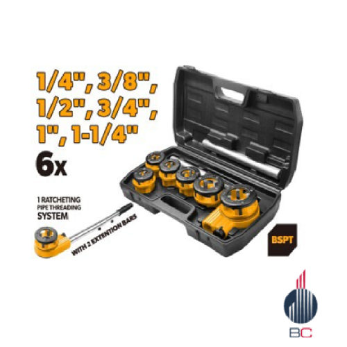 Juego de roscado de tubos de 9 piezas