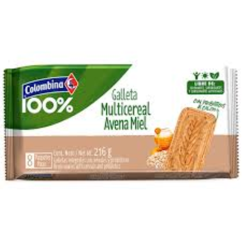 GALLETAS MULTICER AVENA Y MIEL 27g COLOMBINA 