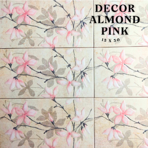 Losa cerámica Decor almond pink 15x30 cm