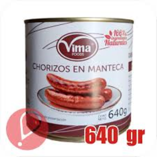  CHORIZOS EN MANTECA 640 GR C/6 VIMA