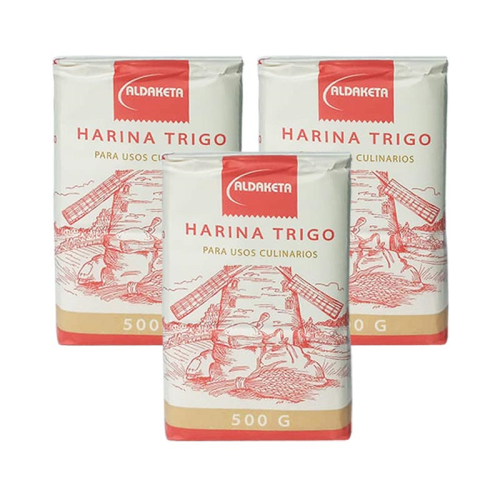 Harina de trigo, 3x500 g