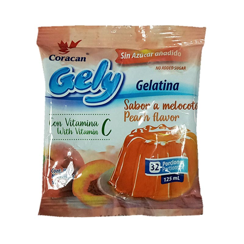 Gelatina sabor Melocoton, rinde 4 Lt, 92 g 