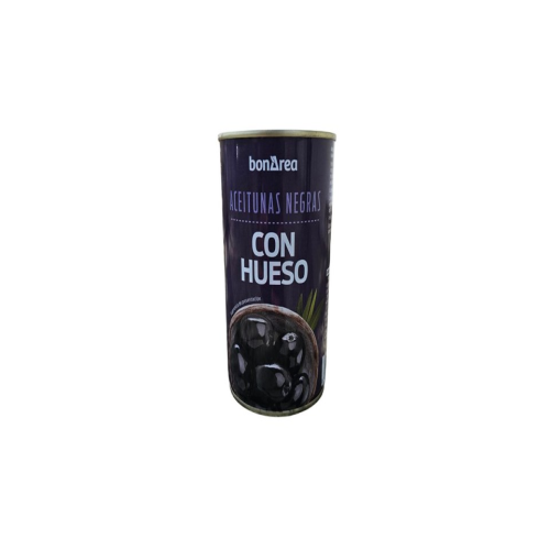 ACEITUNAS NEGRAS BONAREA CON HUESO 240/280 LATA 350 GR 