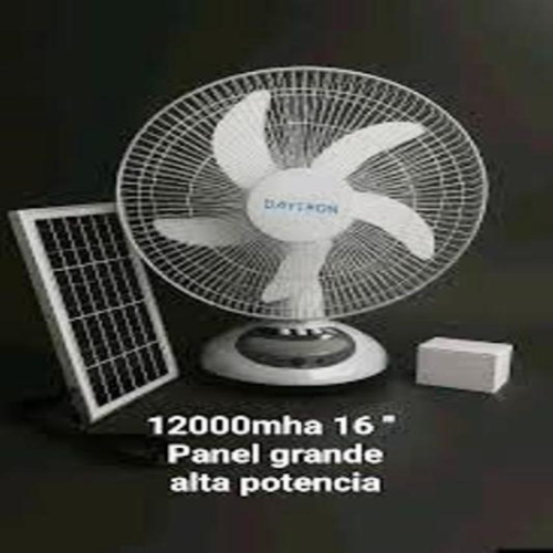 Ventilador c/Sistema Solar 16pulg 15W 12000mah Daytron YI004
