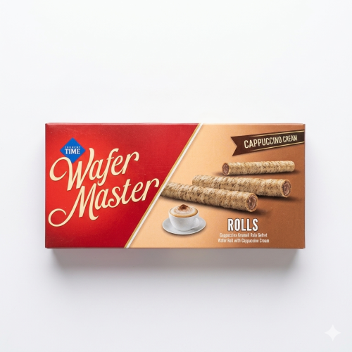 Caja de Wafer Master Rollos con crema de capuchino 65g
