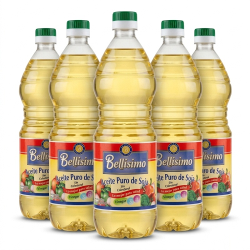 5 pomos, Aceite de Soya, 5 x 1Lt (5 lts)