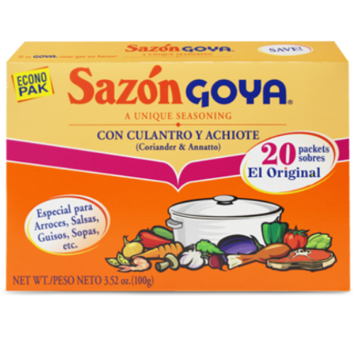 20 ud x 5 gr c/u - Sazon con Culantro y Aceite Goya 