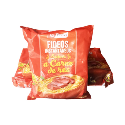 Sopa instántanea de fideos sabor carne de res,  4x65 g 