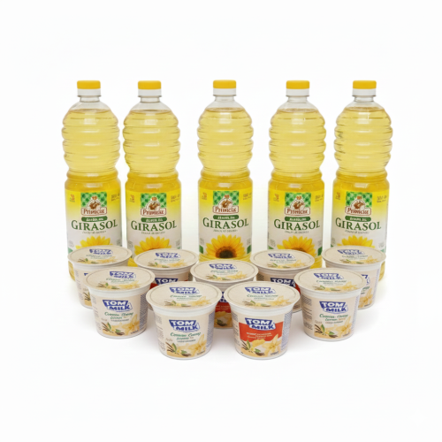 Combo de 5 Aceites de Girasol Premium 1L + 10 Postres Lácteos Cremosos de Vainilla 125g