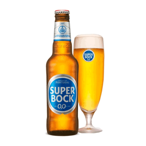 Caja de cerveza Lager sin alcohol, SUPER BOCK, 24 x 330 ml