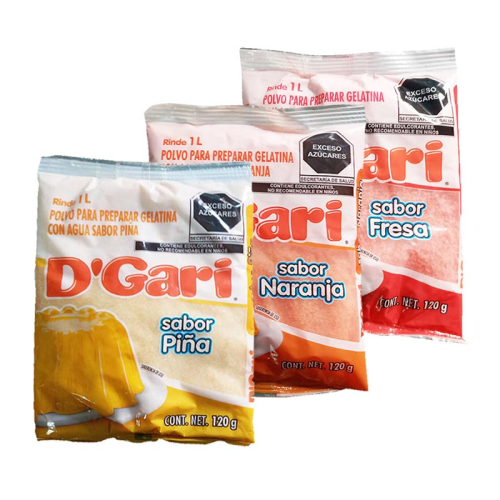 Gelatinas de varios sabores