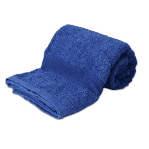 Toalla de color azul, algodón y poliéster