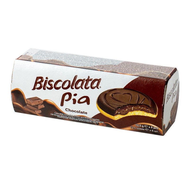 Biscolata Pia Chocolate 12.5 gr x 8ud 
