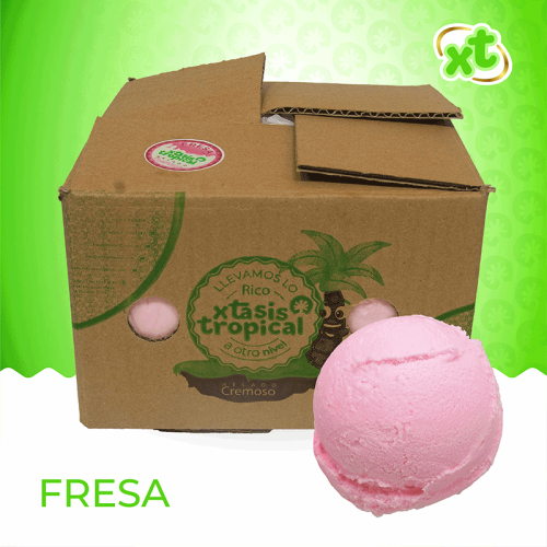 Helado sabor fresa, 4 litros