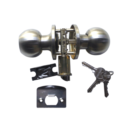 Picaporte tubular, llave, inoxidable, con condena
