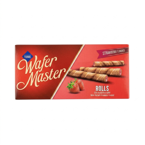 Caja de Wafer Master  Rollos con crema de fresa 