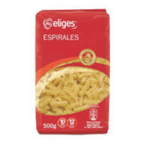 PASTAS ALIMENTICIAS ESPIRALES 500GR ELIGES 