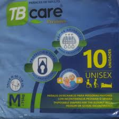  TB Care Premium Panal desachable adul talla M, 
10 unidades