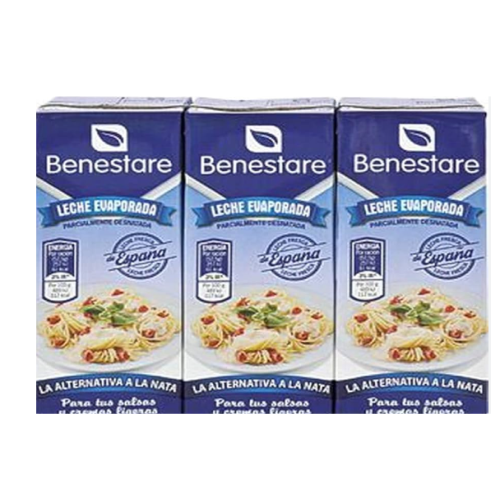 Leche evaporada, BENESTARE,  Pack 200ml x 3 