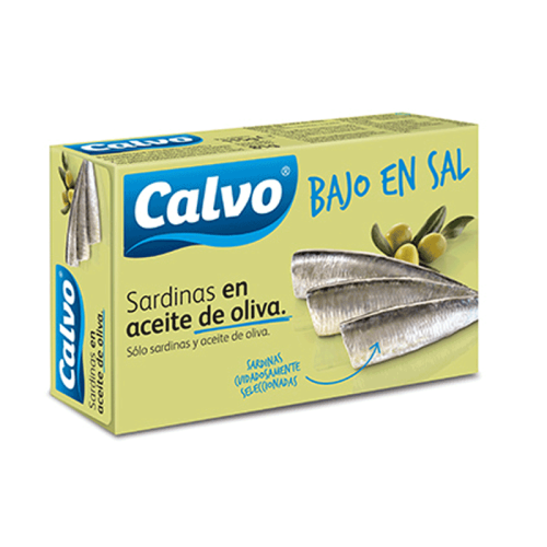 Sardinilla en Aceite de Oliva bajo en sal, CALVO, 85 g