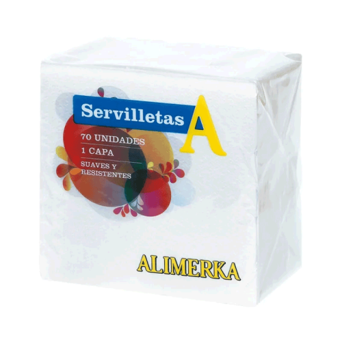 Servilleta blanca ALIMERKA 30x30 cm 70 u
