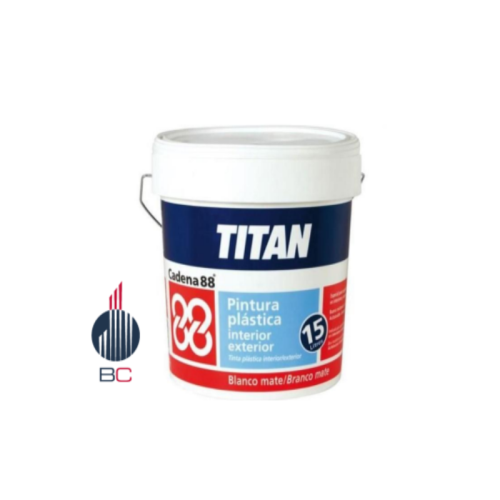 Pintura TITAN blanco mate interior/exterior 15 L