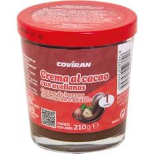 CREMA CACAO CON AVELLANAS 1 SABORES VOLA FRASCO VIDRIO 210G