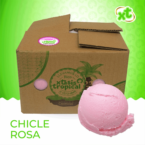 Helado sabor chicle rosa, 4 litros