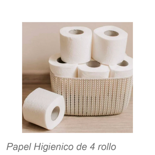 Papel Higiénico de 4 rollos.