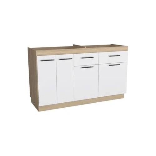 Mueble Inferior Belmira Rovere y Blanco 150 cm