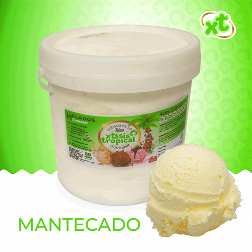 Helado sabor mantecado, 4 litros