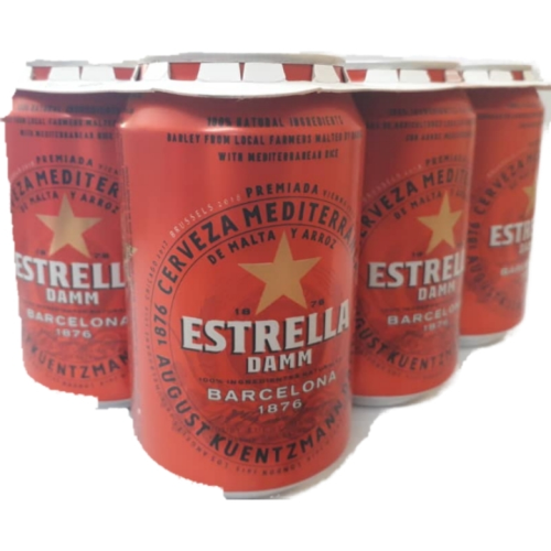 6 unidades- Cerveza Estrella Damm 