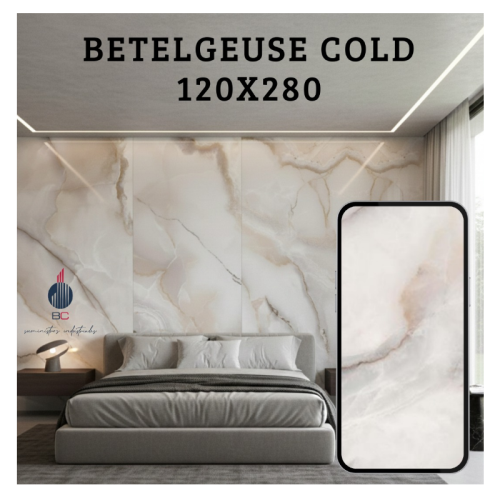 Porcelanato gran formato Betelgeuse gold pulido, 120x280 cm 