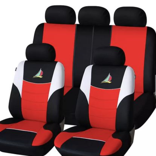 Forro de asiento para auto, negro/rojo