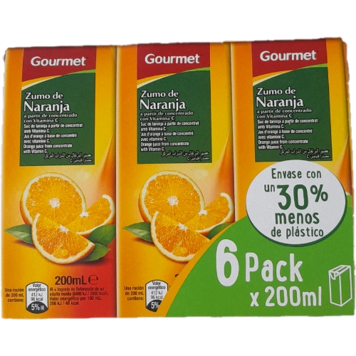 Nectar Gourmet Naranja Pack 6 x 200ml c/u
