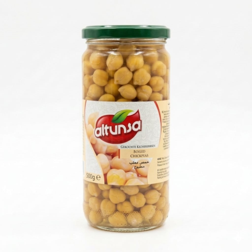 GARBANZOS HERVIDOS FRASCOS DE VIDRIO 500GR
