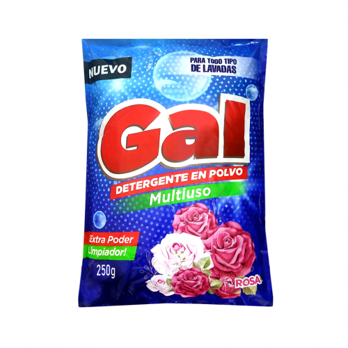 DETERGENTE EN POLVO MULTIUSO ROSA 250 GRAMOS, MARCA GAL