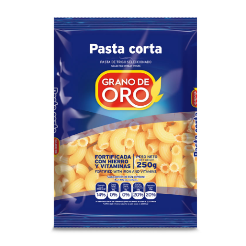 Pasta corta codito rayado Grano de Oro (250 g / 8.82 oz)