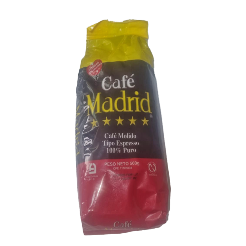 Café 100% puro, 500 Gr, tostado y molido , Madrid, tipo Arábica.